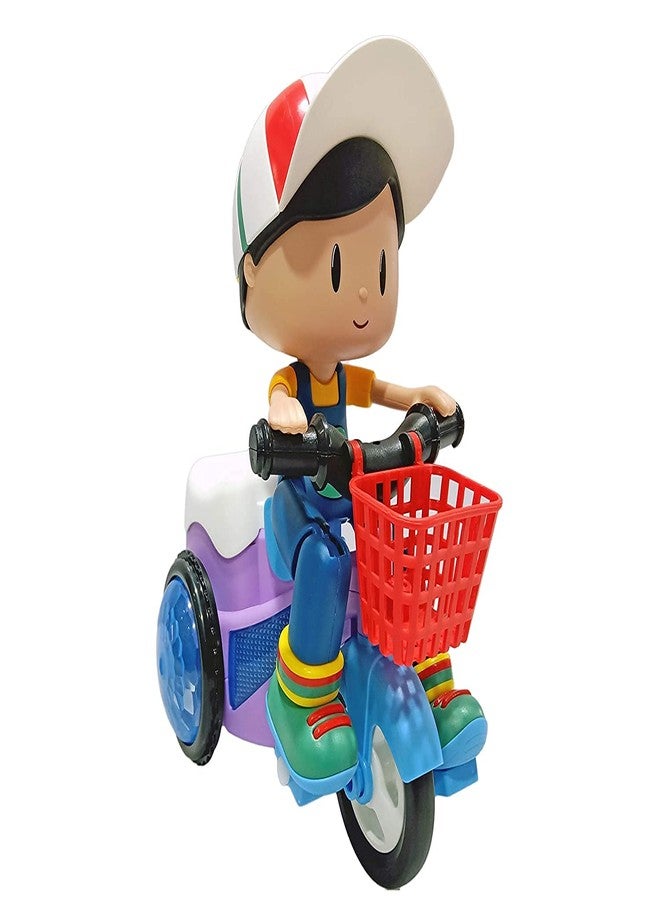 NIYANETAIL Light and Sound Musical Stunt Bike Tricycle Bump and Go Scooter Toy - 4D Flashing Light Effects and Music Stunt Motorcycle with 4D Lights, 360 Rotation Movement - Image 4